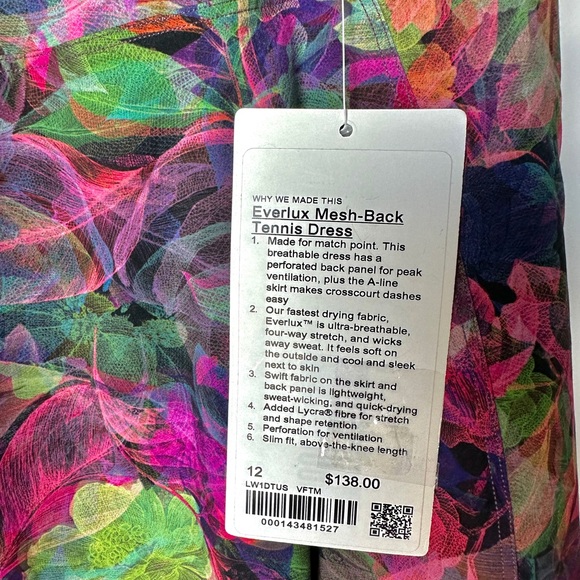 HTF 🦄 Lululemon Everlux Mesh-Back Tennis Dress
Color Vivid Floral Tone Multi - Picture 7 of 9